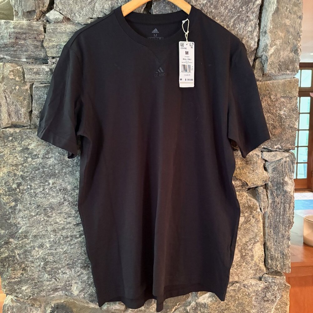 MENS ADIDAS LOOSEFIT MULTISPORT BLACK T SHIRT SZ MED (GENEROUSLY SIZED); NWT